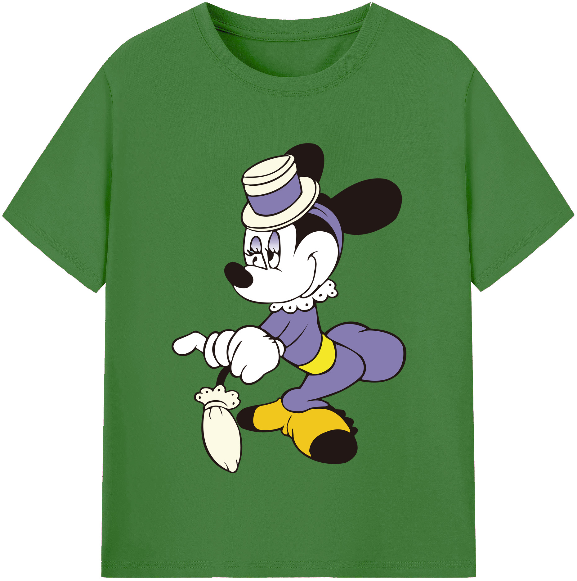（画像用） ミッキーマウス Mickey Mouse レディースカジュアルプリントTシャツ（綿100％）
